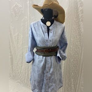 ROUGH STOCK PANHANDLE Western Shirtdresses Lot of 2 Sz XL Altered Blue Green